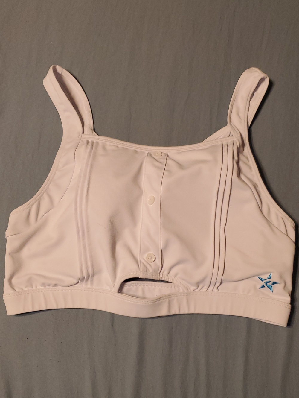 Cheer Athletics White Button-Front Sports Bra AL